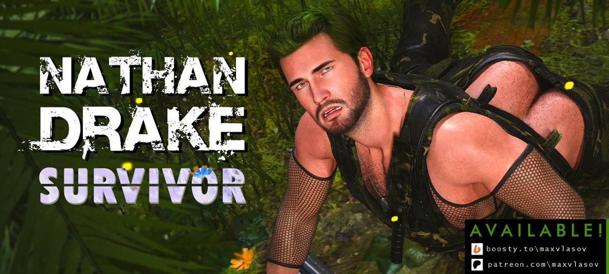 𝗦𝘂𝗿𝘃𝗶𝘃𝗼𝗿
Nate's part of the story finally released!🥰
#NathanDrake lost in jungles... 
Fortunately he knows how to entertain himself😏🤭
Available on Boosty and Patreon [links in bio]
(NSFW)
Alter Nate versions included in extra pack😏