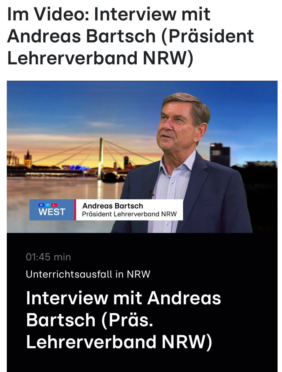 Der Präsident des Deutschen Lehrerverbandes NRW Andreas Bartsch ist der Ansicht, dass die Politik beim Personal deutlich nachsteuern muss– sonst wird sich die Lage nicht verbessern