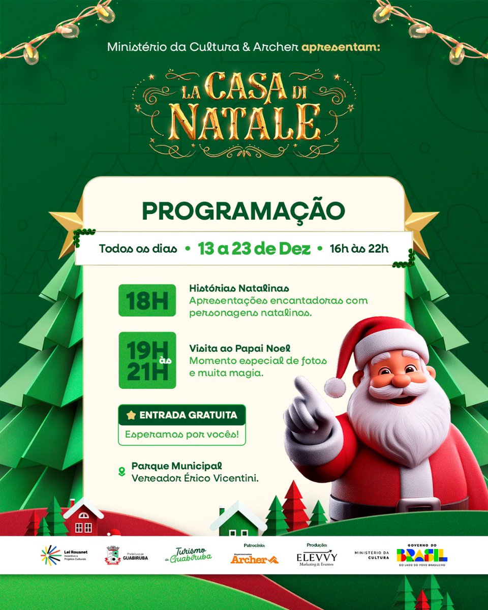 GuabiTur's tweet photo. A casa do Papai Noel em #Guabiruba! Contará com apresentações encantadoras com personagens natalinos e momentos especiais de fotos e muita magia com o Papai Noel. #Natal #PapaiNoel #Turismo #TurismoGuabiruba https://t.co/J1QmZPpM7X
