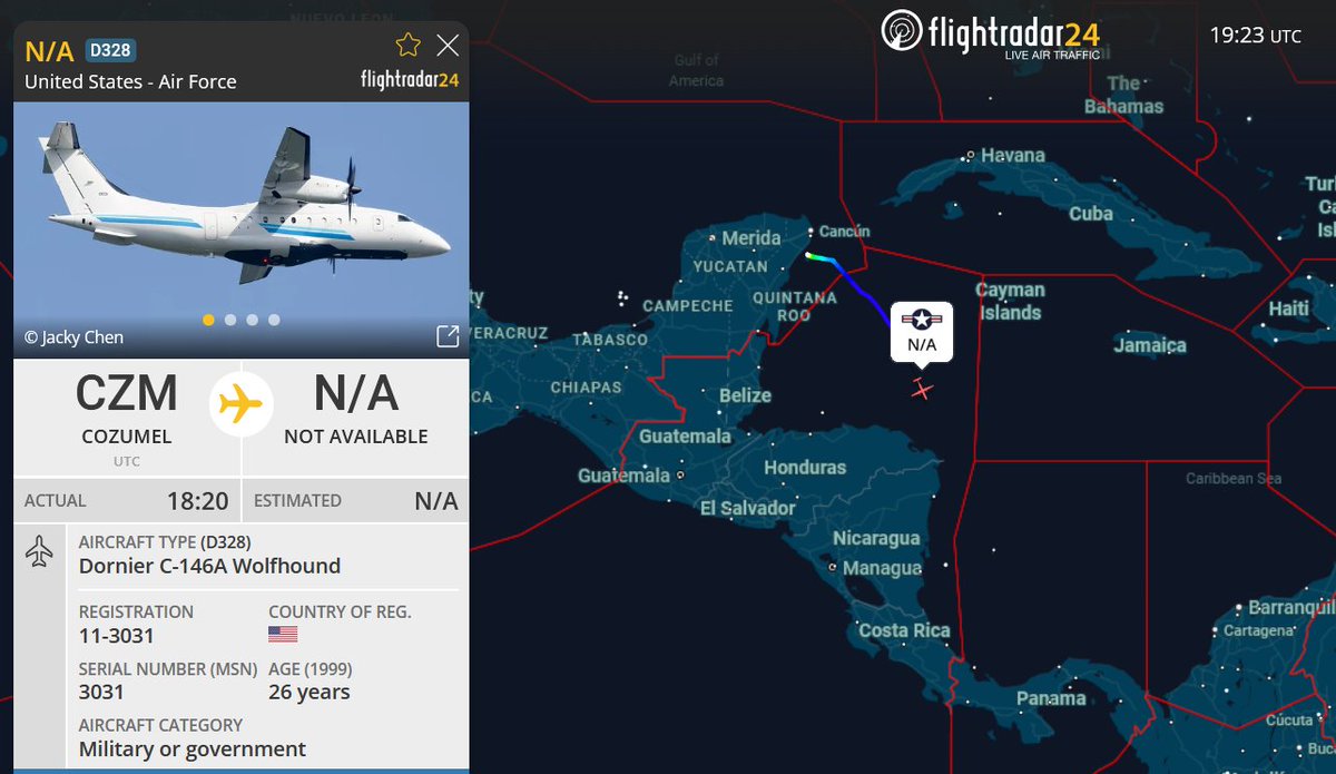 prefix64's tweet image. MAGMA88 | #AE68B6 | 11-3031
#USAF SOCOM C-146A Wolfhound
Homestead (KHST) 🇺🇸 &amp;gt; Cozumel (MMCZ) 🇲🇽 en route to Balboa (MPPA) 🇵🇦