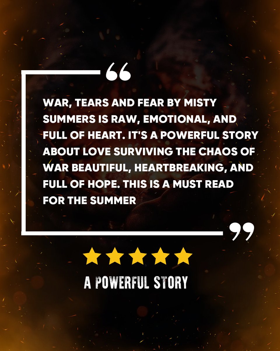 MistySummers635's tweet photo. This powerful memoir is a journey through love, loss, and unshakable resilience.

‘War, Tears, and Fear’ is a story that will leave you breathless and inspired: https://t.co/LvVZXMPvKx

#WarTearsAndFear #LoveBeyondTheFlames #MemoirOfHope #thursdayvibes #writerslift https://t.co/qA5W5Oh3nG