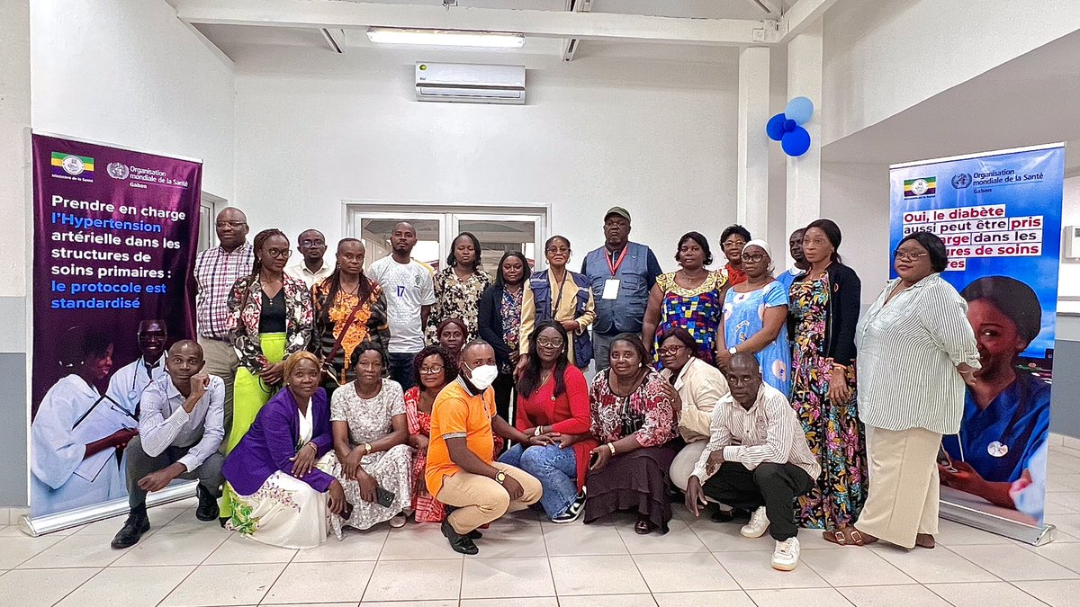📍𝐖𝐨𝐥𝐞𝐮-𝐍𝐭𝐞𝐦 🇬🇦 |  👩🏽‍⚕️👨🏾‍⚕️ Stratégie d’Appui Opérationnel 2024-2027 : <a href="/OMS_GABON/">OMSGabon</a> a accompagné la montée en compétence  de 30 prestataires de soins primaires sur la prise en charge intégrée de l’#hypertensionArtérielle et du #diabète, des #MTN en nette progression au #Gabon.