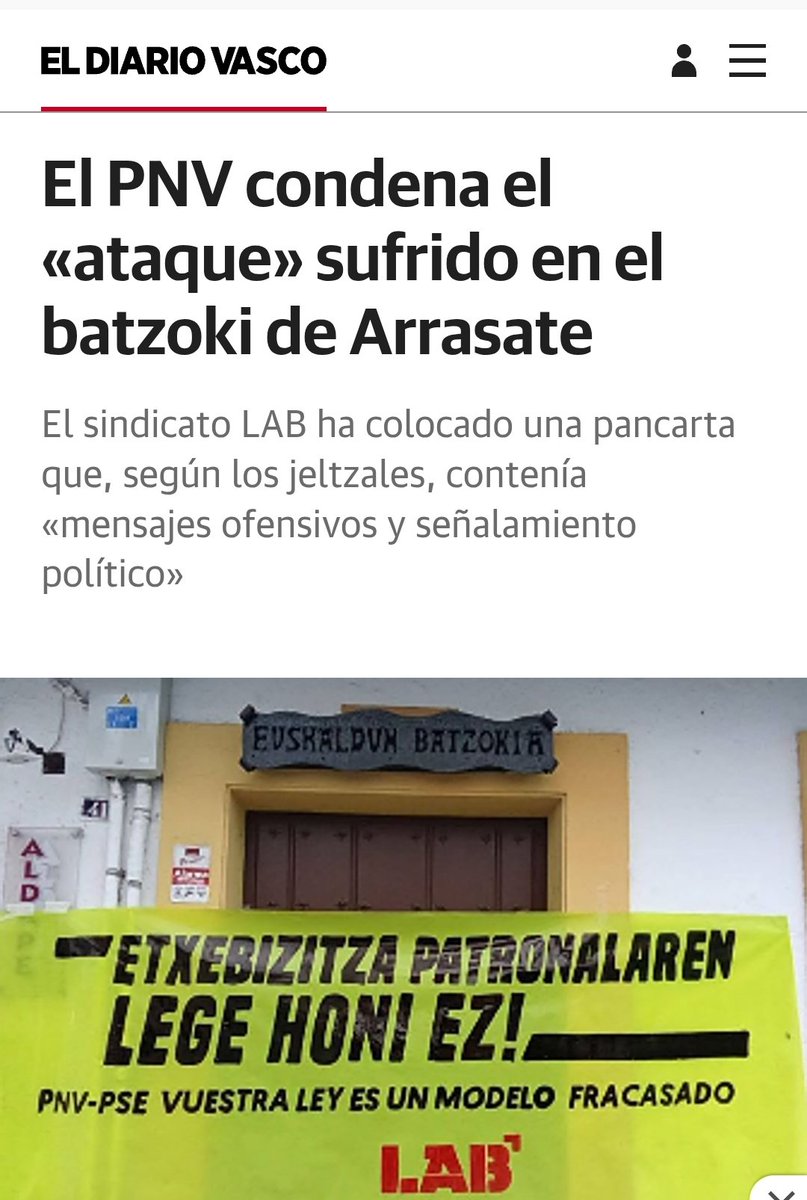 Pankarta berarekin, 3 argazki atera ditugu eta patronalaren mesedetan egindako neurriak salatu. PNVk etxebizitza prezioak jaitsi baino, nahiago du populismo merkea. #negozioaEten