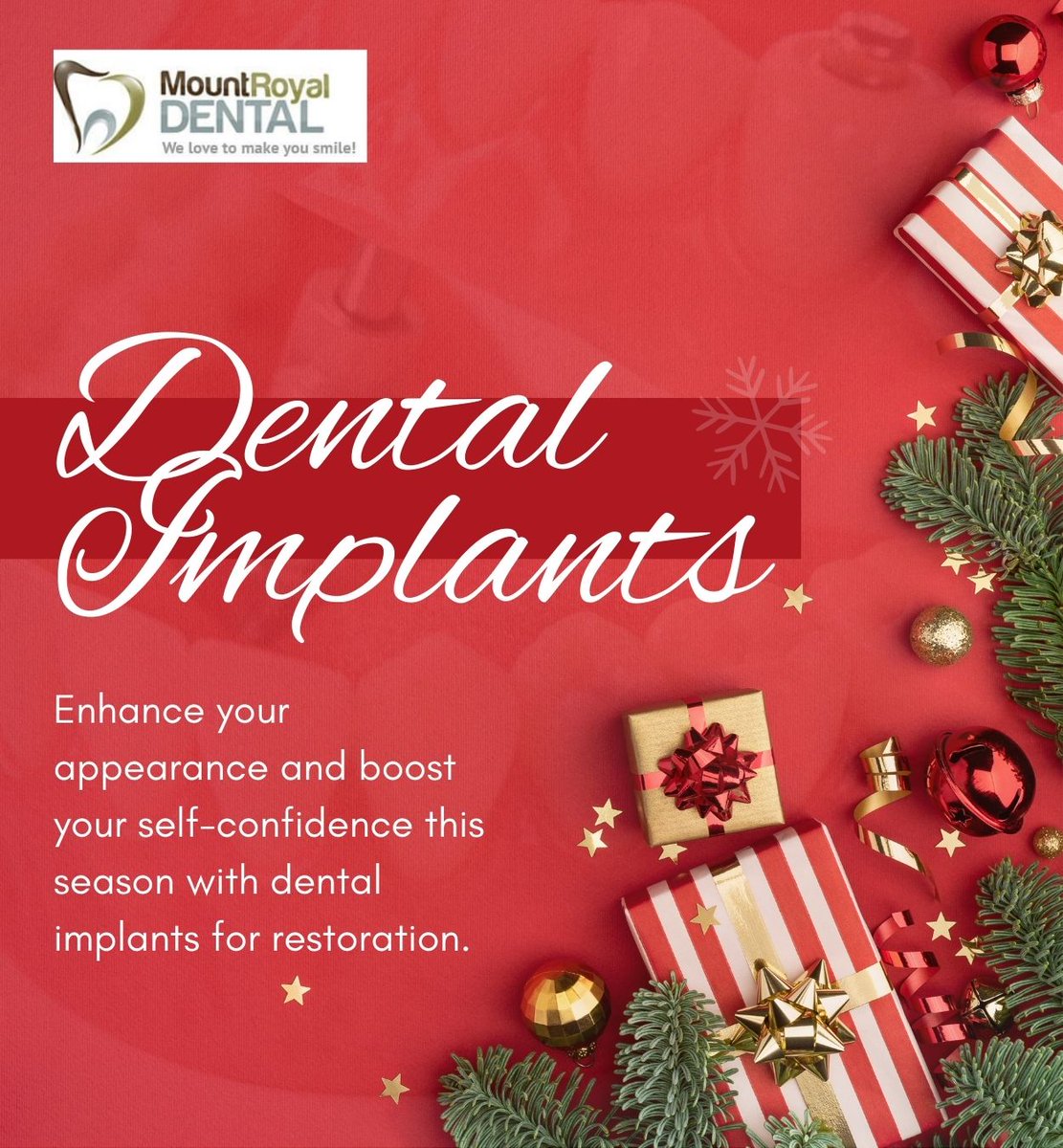 All I Want for Christmas is...
* Teeth Whitening
* Veneers
* Dental Implants
This holiday season, treat yourself to the perfect dental treatments you've been wanting! After all, a little self-love is the best gift of all!
#HolidayOralCare #AllIWantForChristmas #burlington #ON