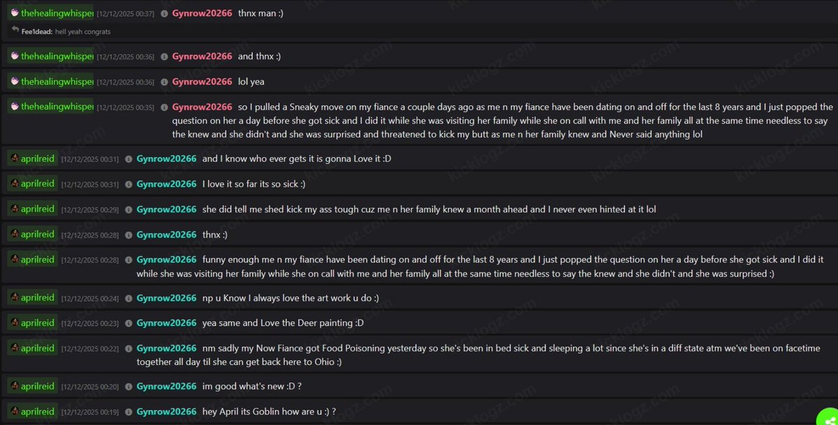 cyraxx is back on kick.  logs attached.  someone with a kick account, definitely let these streamers know who's in their chat.