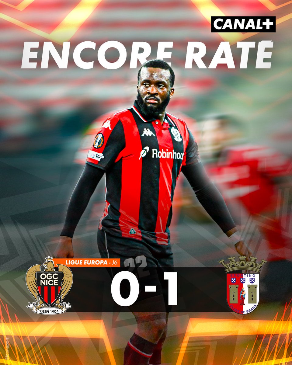 CanalplusFoot's tweet image. 🚨 Le calvaire se poursuit pour l'OGC Nice en Ligue Europa 😣

Les Aiglons s'inclinent à domicile face à Braga et sont officiellement éliminés de la compétition ❌

#OGCNBRA | #UEL