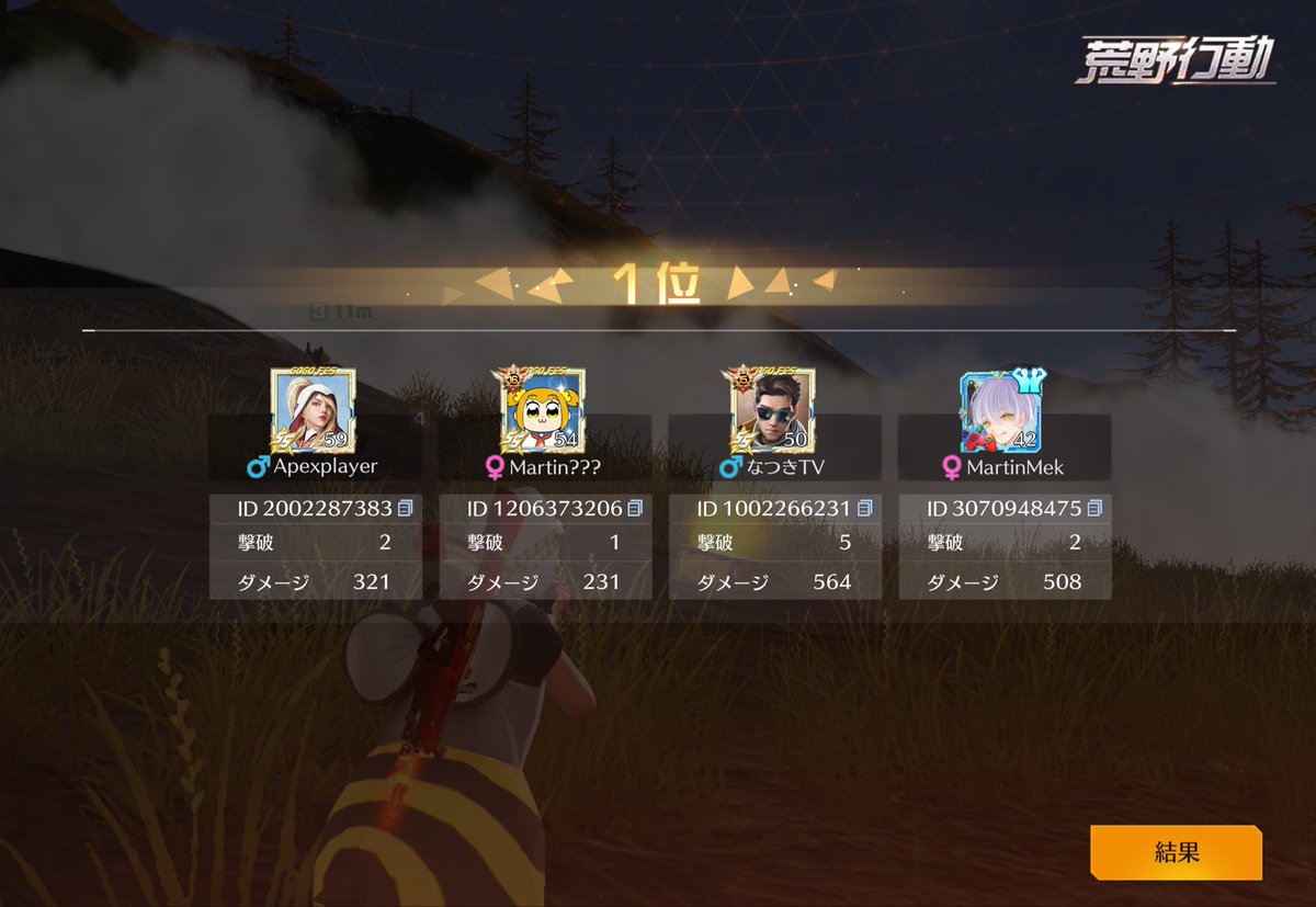 _tk2x's tweet image. ゴルタイと深夜
久しぶりのリザルト
味方ゲーでした