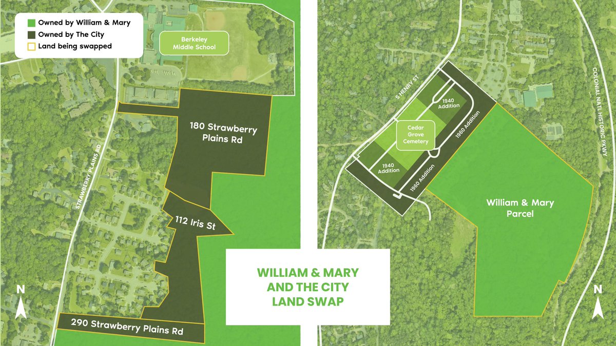 The City of Williamsburg and @williamandmary today announced their intention to exchange parcels of land, mutually advancing the interests of both institutions.
Read more: https://williamsburgva.gov/CivicAlerts.aspx?AID=1205