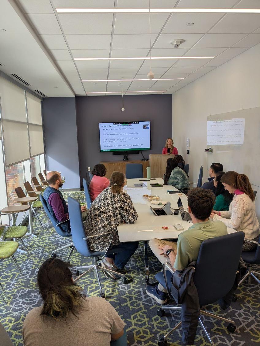 KUHPRIME's tweet photo. Great social hour today with Dr. Miriam Lee! Our trainees got hands-on practice building confidence in networking and small talk. 🙌 @TulaneRedBeans 

#kuhprime #KUHmmunity #networking https://t.co/skHwj4vD80