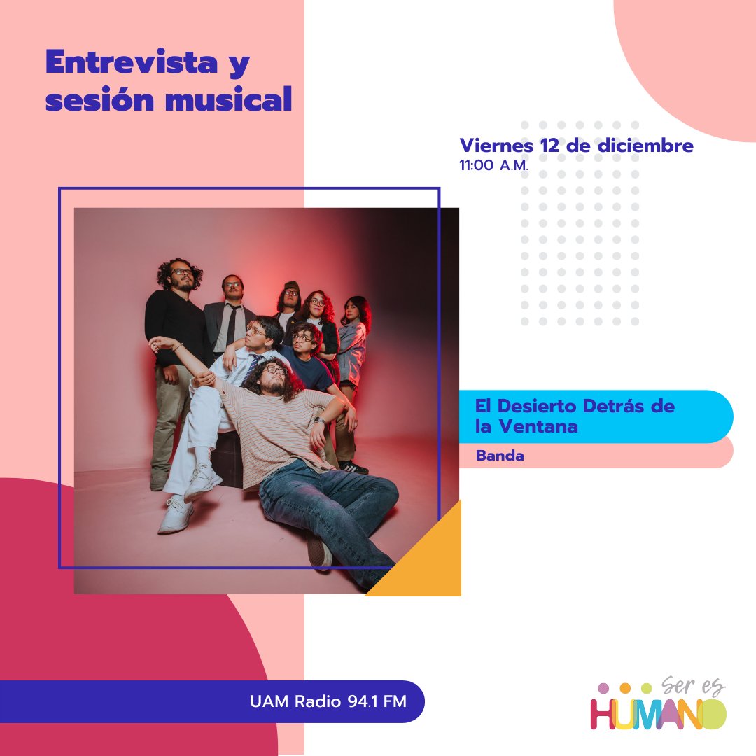 No te pierdas "Ser es humano"
.
🗓️ Viernes
🕑 11:00 a.m.
📻 Puedes escucharlo por #UAMRadio 94.1 FM (CDMX) o por uamradio.uam.mx
.
#UAM #SoyUAM #DerechosHumanos