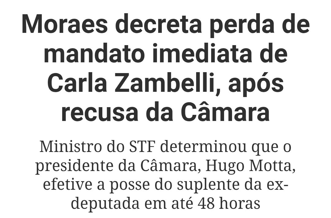 Não durou nem 24h a felicidade da Zambelli na cadeia na Itália, após o Câmara não causar seu mandato. 

Alexandre de Moraes cuidou disso.