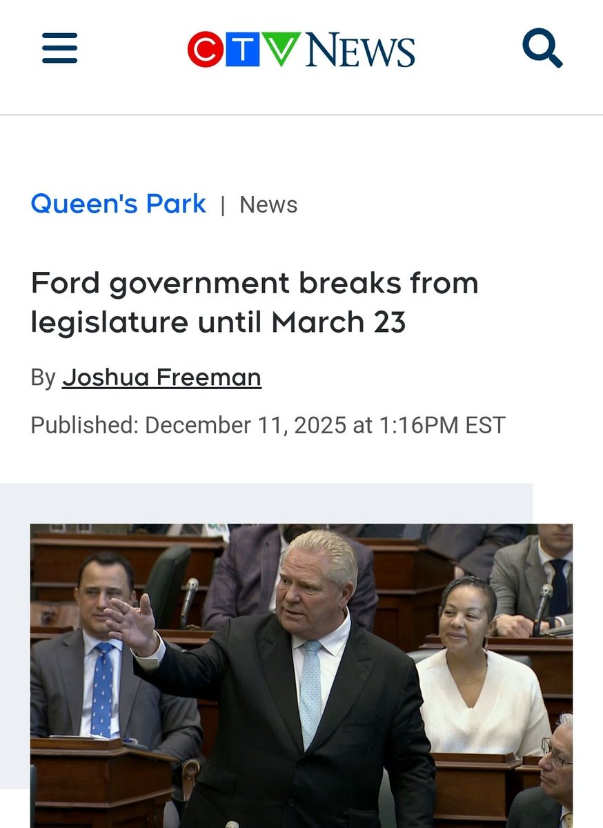 Doug Ford is taking a 3 month Christmas break. IMAGINE taking 3 months off and then having the gall to tell people to get a job. #ontario #onpoli #dougford #frankdomenic🍁