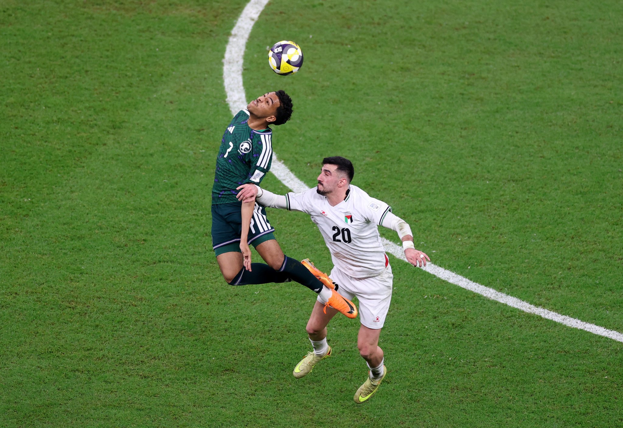 الشوط الإضافي الأول ينتهي بالتعادل 1-1 #السعودية_فلسطين 