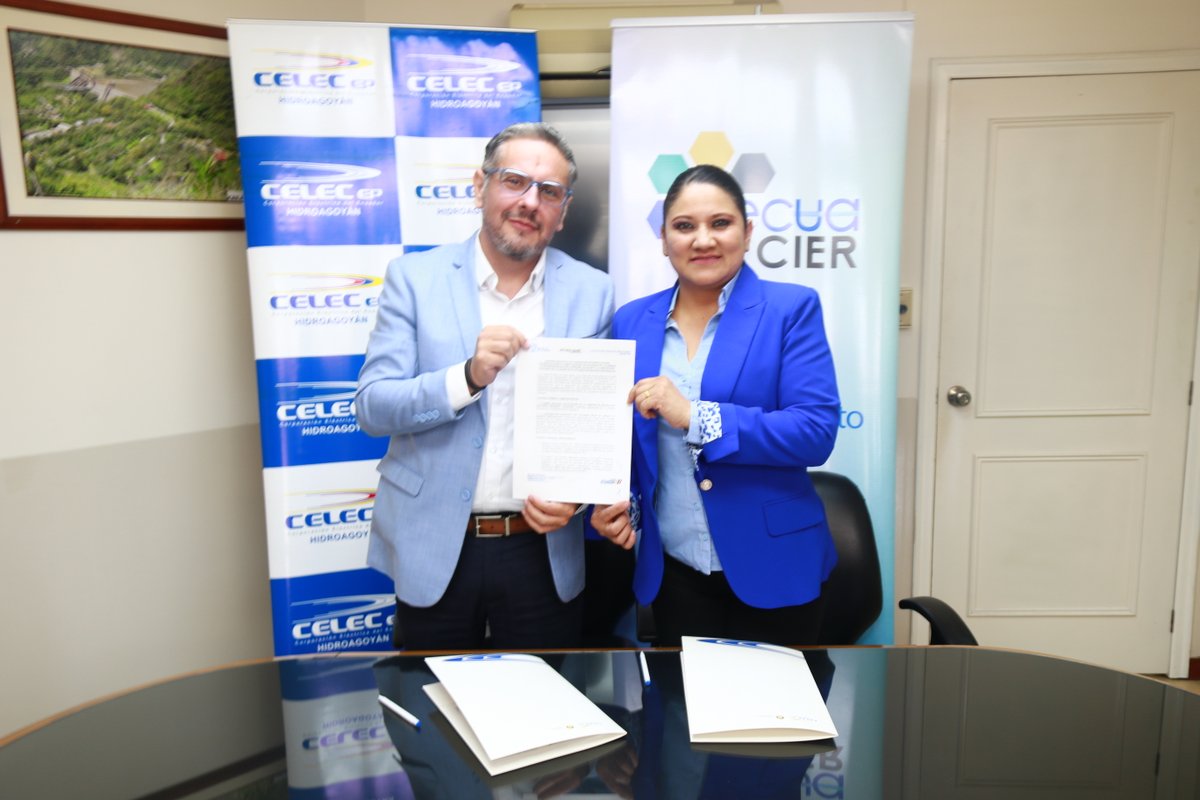 ✍️CELEC EP y <a href="/EcuacierEc/">ECUACIER</a> suscribieron un Convenio de Cooperación Interinstitucional para la Capacitación del Personal técnico y administrativo de la Unidad de Negocio Hidroagoyán. Este acuerdo tendrá un año de vigencia.🤝

#ElNuevoEcuador