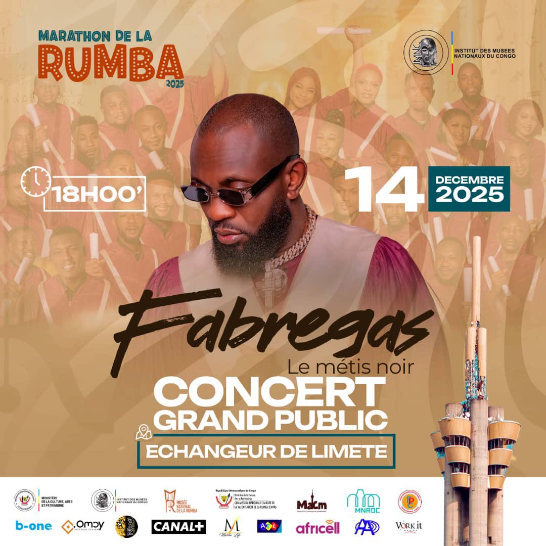 Dimanche 14 décembre 2025, rendez-vous à 18h à l’Echangeur de Limete pour célébrer les 4 ans de l’inscription de la rumba congolaise sur la liste du patrimoine culturel immatériel de l’humanité par l’<a href="/UNESCOKinshasa/">UNESCO RDC</a> .

Avec la participation de notre star congolaise, Maestro