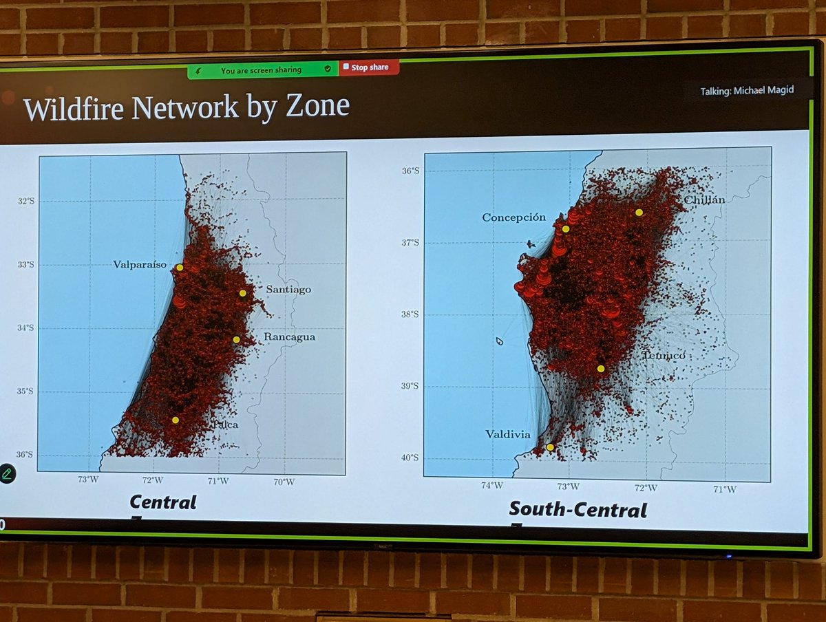 HirokiSayama's tweet photo. From the Network Analysis parallel session
Ivan Gallo-Mendez uses point processes to model the network of wild fires in Chile
#ComplexNetworks2025
@CNA2025 https://t.co/f4I5eACT5t