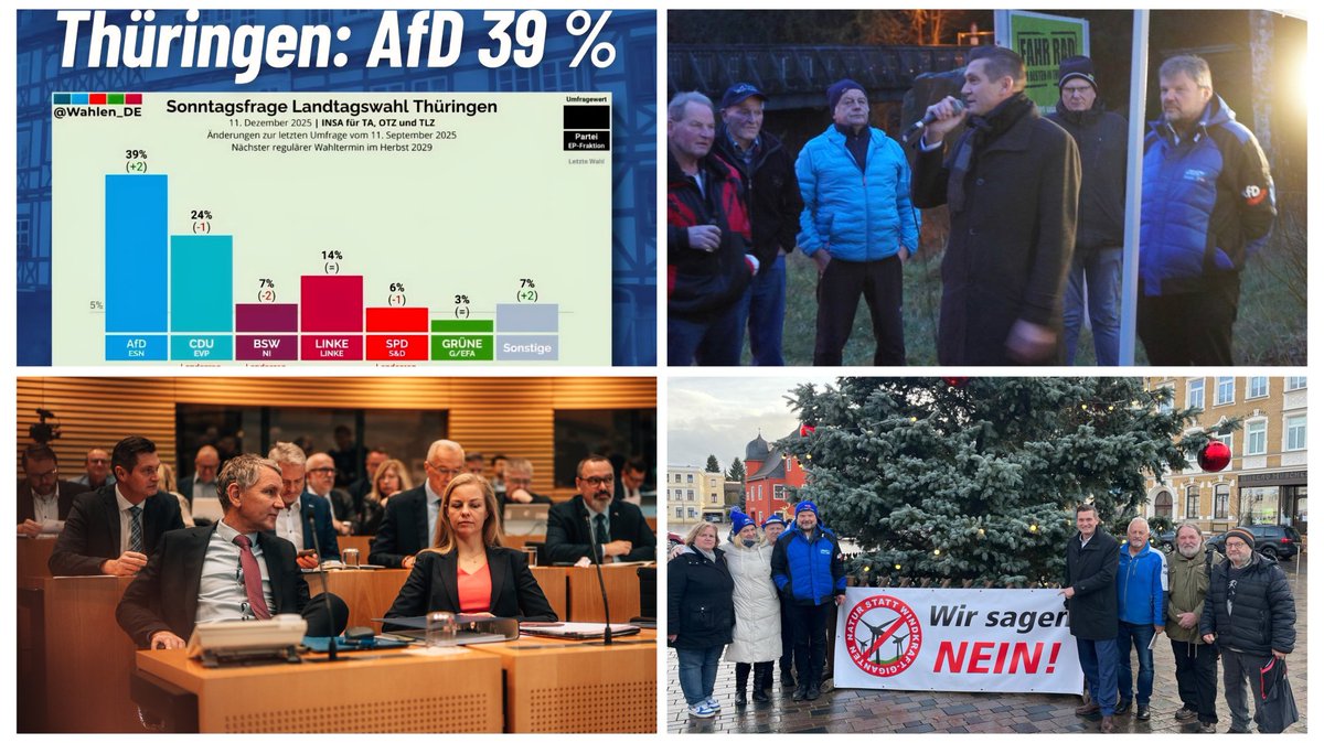 UThrum's tweet photo. 39 Prozent der #THÜRINGER wollen den #POLITIKWECHSEL! 💙🇩🇪 Sie wollen bürgernähe, praktikable Lösungen und eine Politik, die dem Land nützt und nicht länger schadet. 
Das alles gibt es nur mit der Alternative für Deutschland.
Aktiv auf der Straße und im Parlament. https://t.co/59ZsAoKrF4