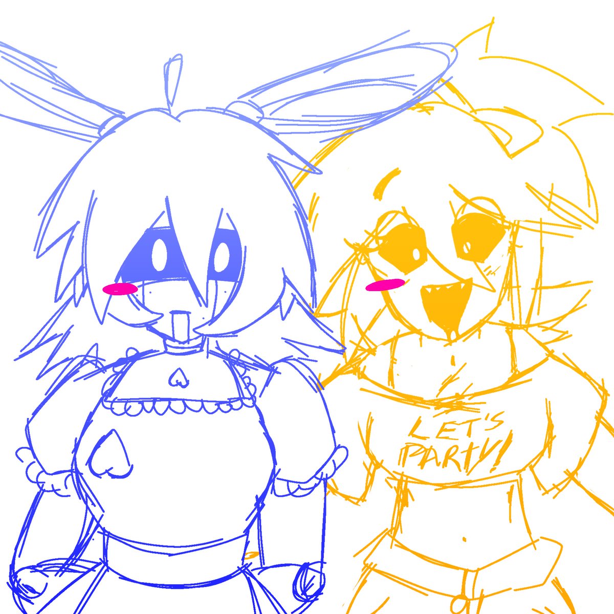 MLife2163's tweet photo. Yuri oc x canon (Wai-Bot and Toy Chica) + art dump
#fnaf2 #ToyChica #Ocxcanon #yuri #ship https://t.co/uFunbNEi2f