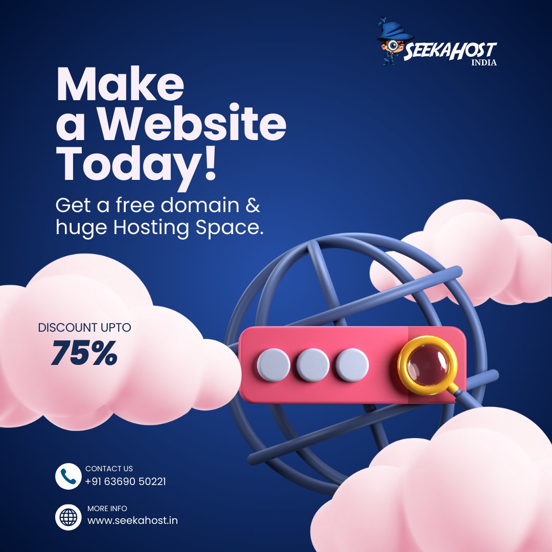 seekahostindia's tweet photo. ๐ Start your online journey with SeekaHost India!
Launch your website easily with our complete hosting package.
Buy any hosting plan and get:
โ
Free Domain Name
โ
Free SSL Certificate
๐ Get Now -> https://t.co/wiUMXL8x3n
#seekahostindia #webhosting #freedomain #freeSSL https://t.co/BEU0RLIGZD