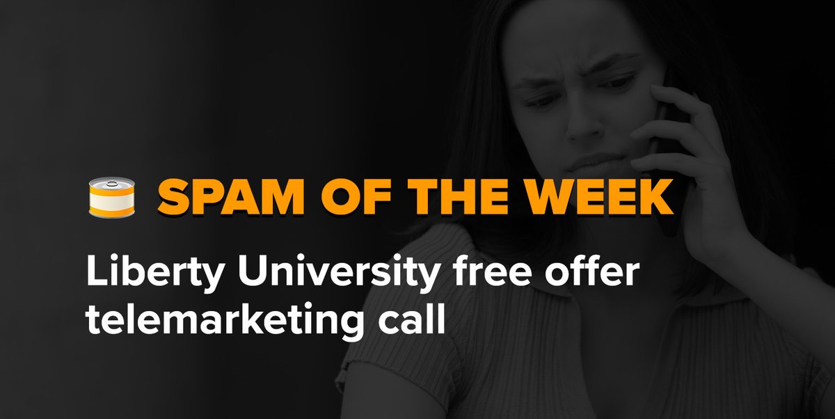 A nationwide scam is using a fake “free offer” from Liberty University to trick people into unwanted calls. 🚫 Don’t fall for it. Read how YouMail detects and blocks these calls before they reach you.
ow.ly/vwQ050XGjps

#YouMail #SpamCalls #ScamAlert