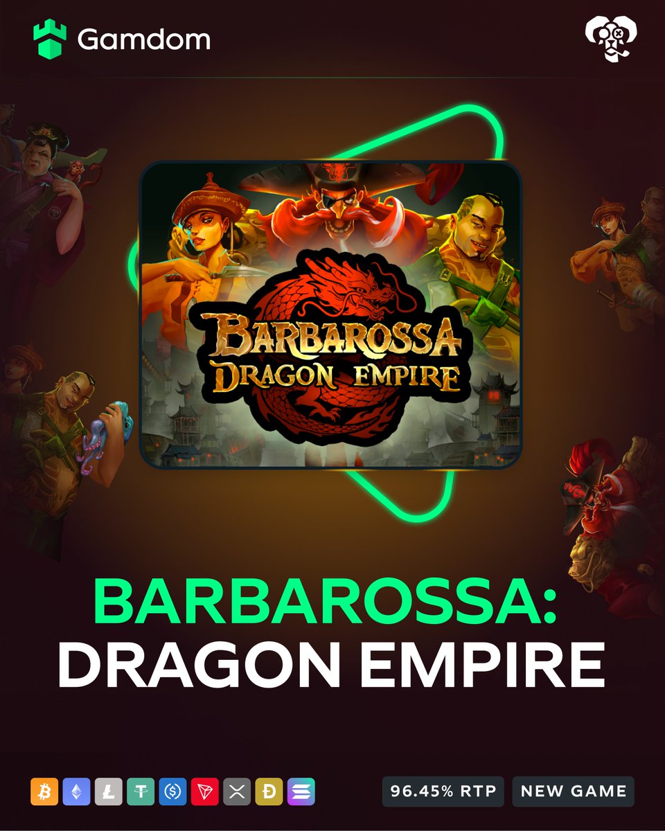 gamdom's tweet image. Barbarossa Dragon Empire brings pure fire and chaos! 🐉

Chase massive wins up to 40,000x your bet! 💰

-💚 + 🔄 + 🆔 – *KYC Lvl 2 verified Gamdom users only