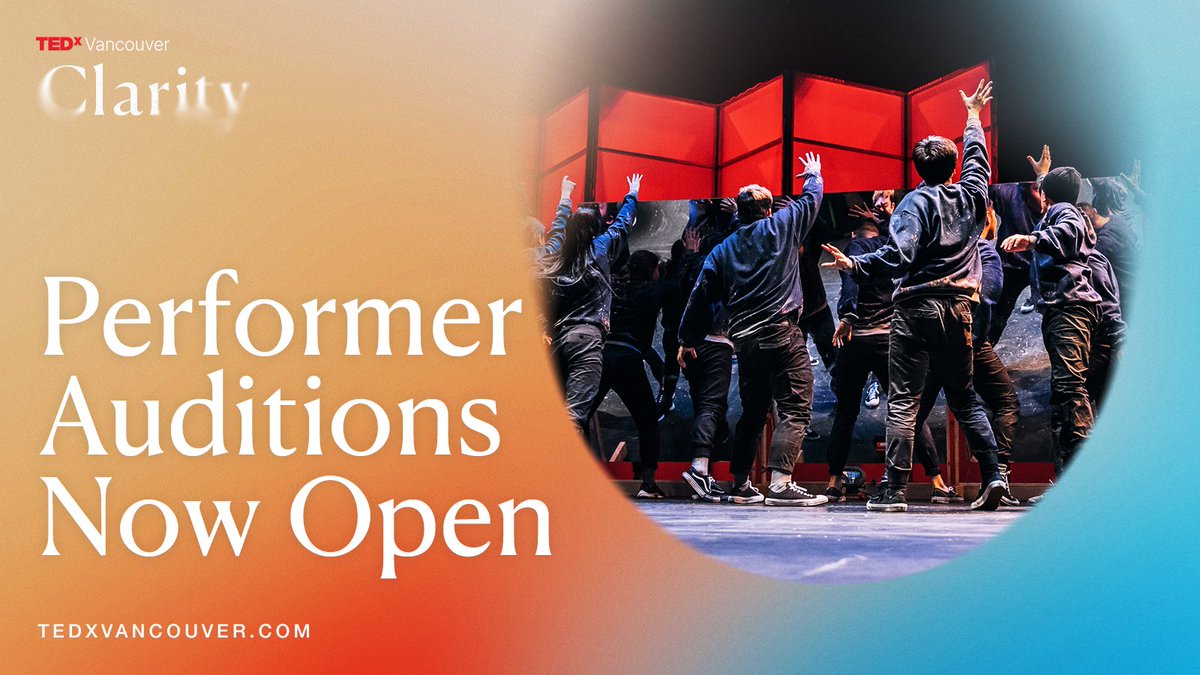 TEDxVancouver 2026 is looking for performers!

We invite you to email us with your name, current city of residence, and a link that showcases your unique talent. Apply now by emailing us at info@tedxvancouver.com.

#TEDxVancouver #TEDx #Vancouver