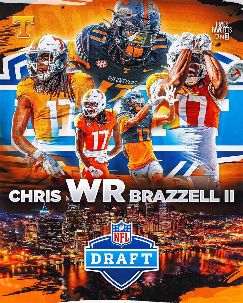 Hayesfawcett3's tweet image. BREAKING: Tennessee star WR Chris Brazzell II has declared for the NFL Draft, he tells @On3Sports

This season he totaled 62 receptions for 1,017 yards &amp;amp; 9 TDs

The First-Team All-SEC selection won’t play in Tennessee’s bowl game

on3.com/rivals/chris-b…