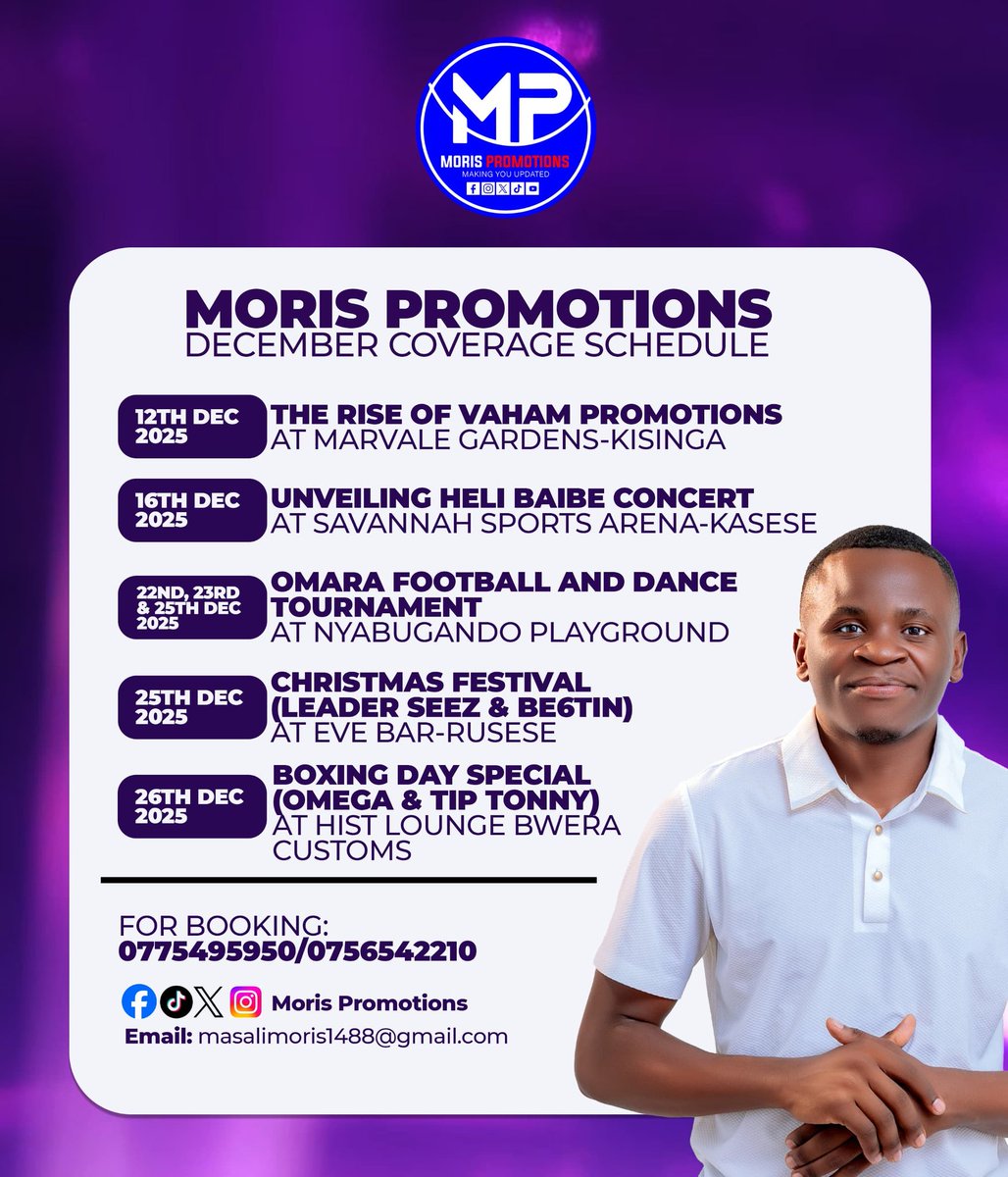 Check out my December Coverage Schedule and mark the dates properly.

Kisinga people let's meet tomorrow at Marvale Gardens opposite Kyagalanyi Coffee Station.