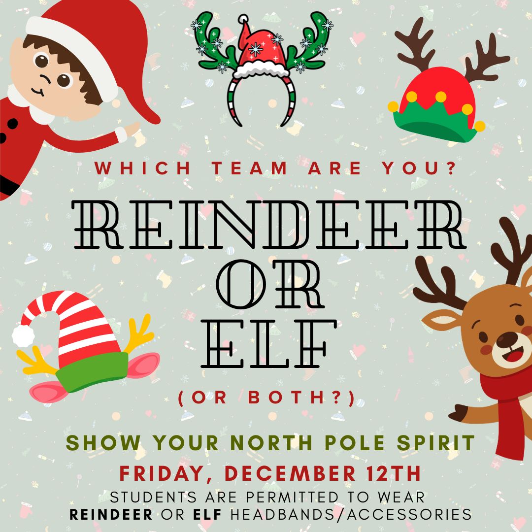 ❤️💚Show your North Pole Spirit tomorrow!!!  Monarchs can wear Reindeer or Elf accessories! #MonarchNation #ShowYourChristmasSpirit