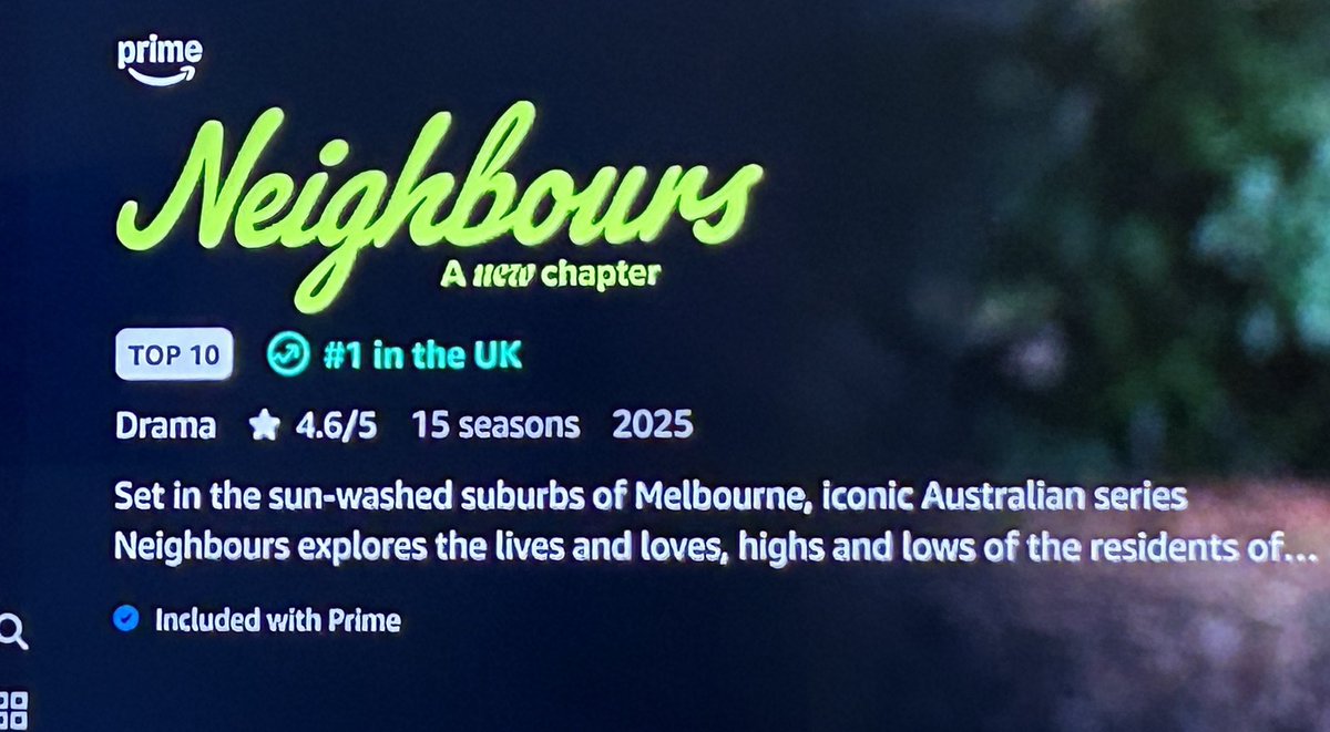 #1 in the uk again <a href="/AmazonMGMStudio/">Amazon MGM Studios</a> and now you’ve axed it. 40 years of something taken away again &amp; undeservedly.I would understand if the show tanked but this is proof it’s just as popular than ever.This episode was a hard pill to swallow &amp; honesty I’m 💔<a href="/neighbours/">Neighbours</a> #neighbours