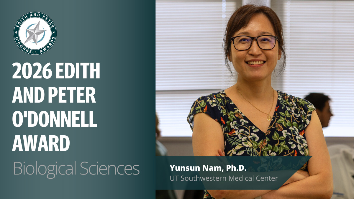 UTSWBrain's tweet image. Yunsun Nam, Ph.D., Professor of Biochemistry and Biophysics and an OBI Investigator, will receive the @TAMESTX 2026 Edith and Peter O’Donnell Award in Biological Sciences for her groundbreaking work on #RNA-protein interactions. Learn more about Dr. Nam. bit.ly/4q3rZ1c