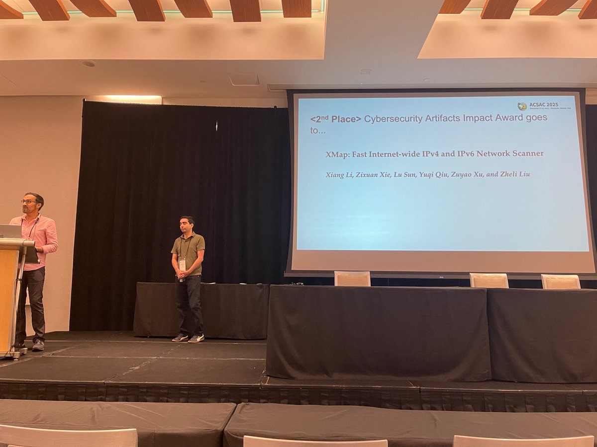 ACSAC_Conf's tweet photo. 👏👏👏 2nd place goes to XMap by Xiang Li, Zixuan Xie, Lu Sun, Yuqi Qiu, Zuyao Xu, Zheli Liu
👏👏👏 3rd place goes to HAL by Julian Speith, Jörn Langheinrich, Marc Fyrbiak, Max Hoffmann, Sebastian Wallat, Simon Klix, Nils Albartus, René Walendy, Steffen Becker, and Christof Paar https://t.co/qcdHuO3hcE
