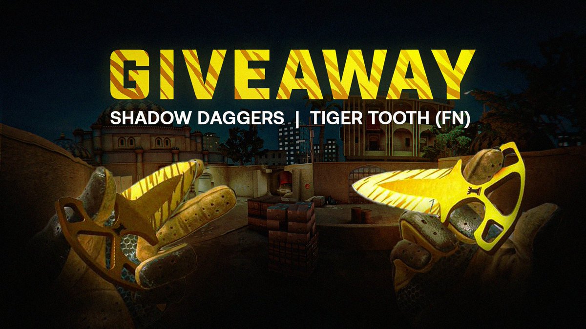 We’re giving away a Shadow Daggers | Tiger Tooth (FN)

To enter the giveaway, simply follow these steps:

1️⃣ Follow both me and @BetStrike
2️⃣ Like &amp; Retweet this post
3️⃣ Join the BetStrike Discord: discord.gg/betstrike

🔥 That’s it! You’re in.
The winner will be announced