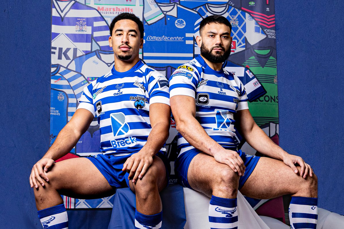 HalifaxPanthers's tweet image. OUR OFFICIAL OROX 2026 HOME KIT 🔵⚪️🐾 As modelled by Panthers Stars Tanguy Zenon and David Nofoaluma 💪

A thing of beauty 😍 What do we think Fax Fans?

#FAX26 #UTP #BlueAndWhiteArmy #Panthers