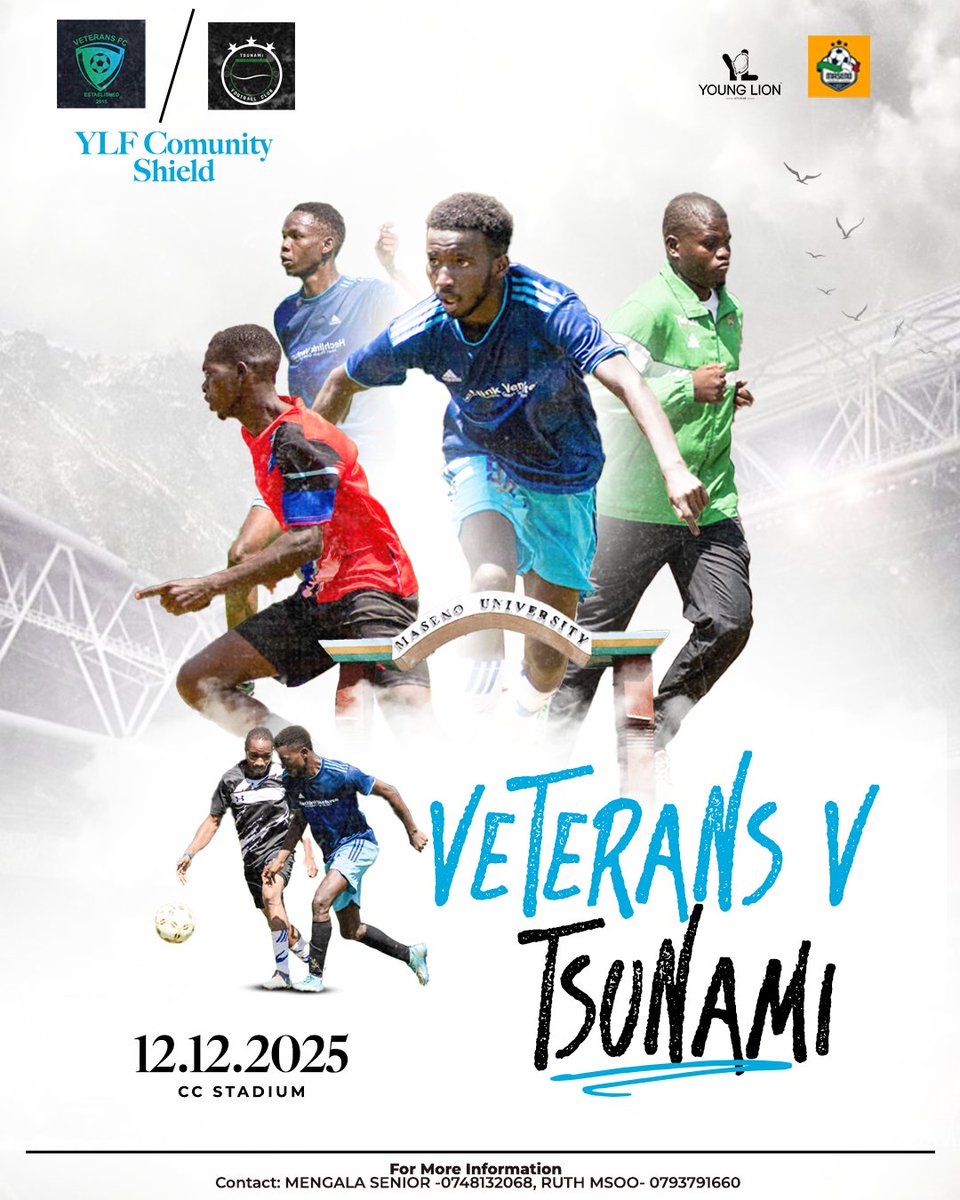 YOUNGLIONFOUNDA's tweet photo. The 2nd Edition of the YLF COMMUNITY SHIELD is HERE! 🏆⚔️
FC Veterans — 2025A League Champions 🥇
vs
Tsunami FC — Super Cup Kings 🌊👑

Now the question is…
Will Tsunami reclaim their glory, or will the Veterans secure their bragging rights?
🔥 This one is HISTORY. https://t.co/sl3VS2ujQc