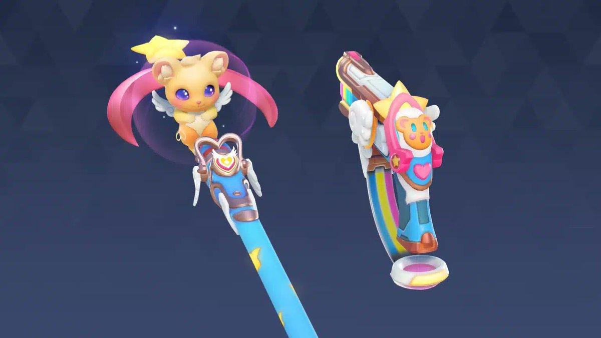 masteriangamer's tweet image. People really out here trashing Orisa mythic weapon for being "just a copy of Mercy".  Sure, let's add 10 thousand edgy demon weapons to Overwatch, but heaven forbid there be a second pink cutesy one