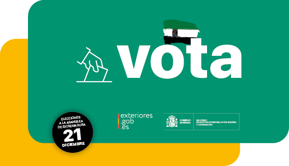 SpainInTheUSA's tweet photo. 🟢⚪️⚫️ELECCIONES ASAMBLEA DE EXTREMADURA

Para el depósito del voto la Embajada permanecerá abierta el sábado 13 y el domingo 14 de diciembre de 9 a 13 horas.

También se podrá depositar el voto en la Embajada del lunes 15 al jueves 18 de diciembre de 9 a 18 horas. https://t.co/rPC4iZjQtv