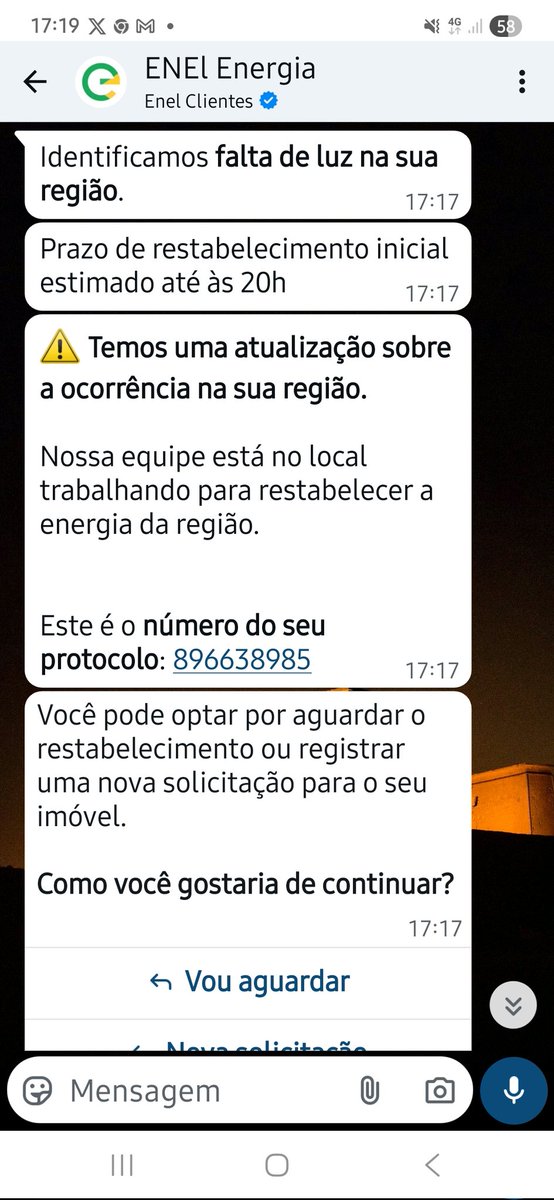 Parabéns <a href="/ENEL/">enel</a>, 30hs ao todo sem energia, vcs se superaram!!!!👏👏T.N.C!!!