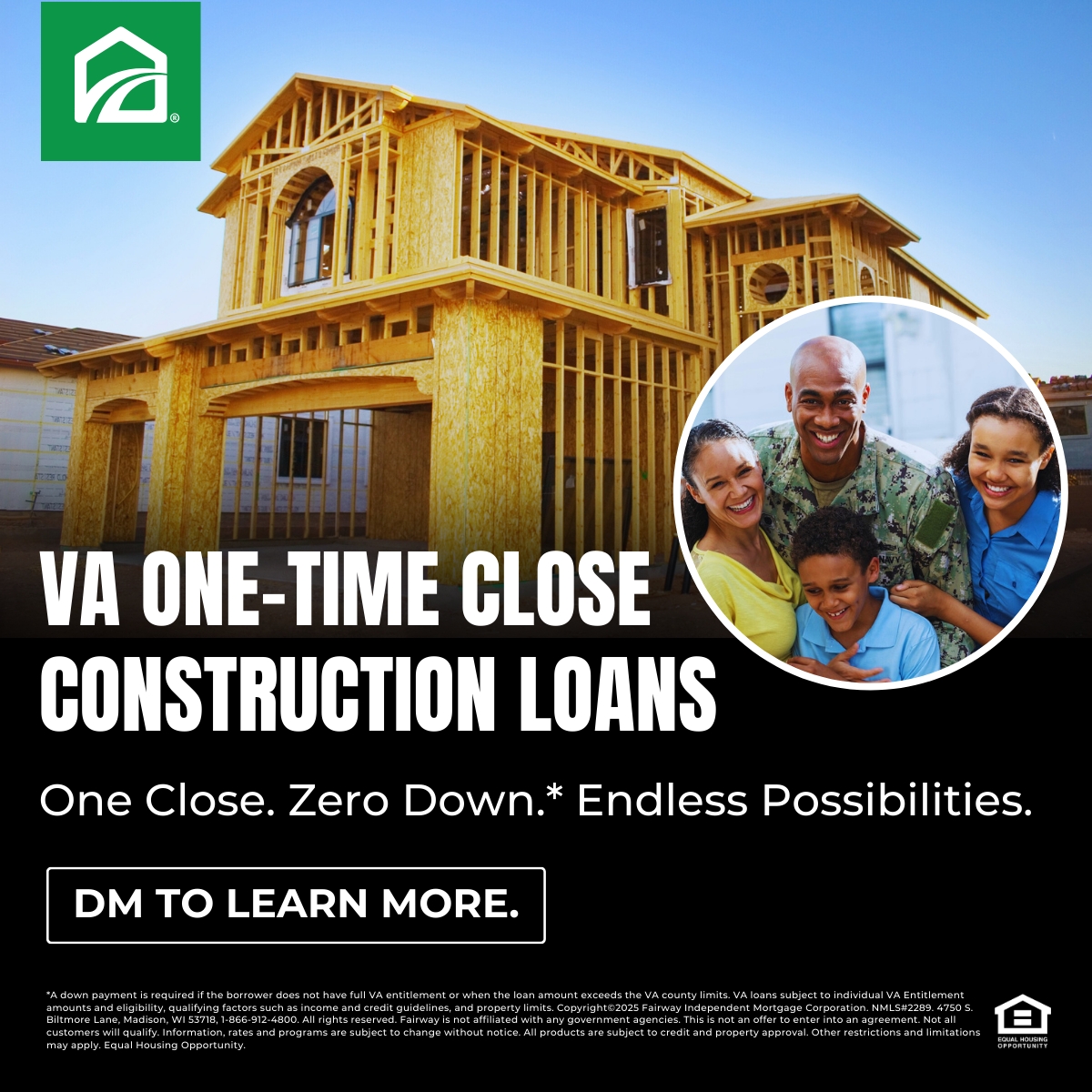 JohnTuggle's tweet photo. Building a dream home just got easier for qualified and active-duty military members. With a one-time close construction loan, buyers can combine the cost of construction, the land, and the final mortgage into one simple loan, all with just one closing. DM me today to learn more! https://t.co/zo0emAVFvV