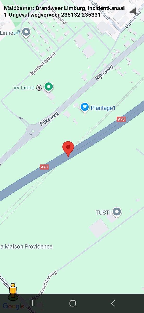 Ongeval wegvervoer op A73