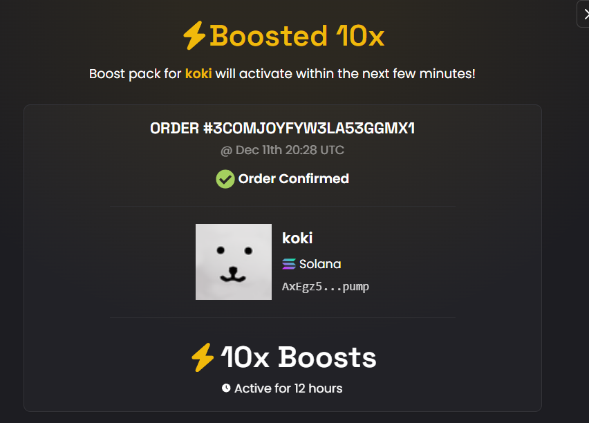 kokidotlol's tweet photo. the last dex boost ran out, paid for more using creator fees from $koki

AxEgz5zAN3EDFUFBfhDVKNink2gH4wgcamtW3Nozpump https://t.co/tgEUy0oBi4