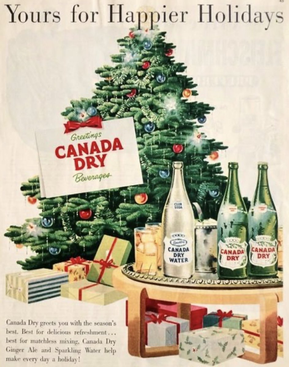 nostalgiapix25's tweet photo. Season’s Greetings from Canada Dry
#VintageAd 1950s 🎅🏼☃️🎄 https://t.co/08d3pmaJ71