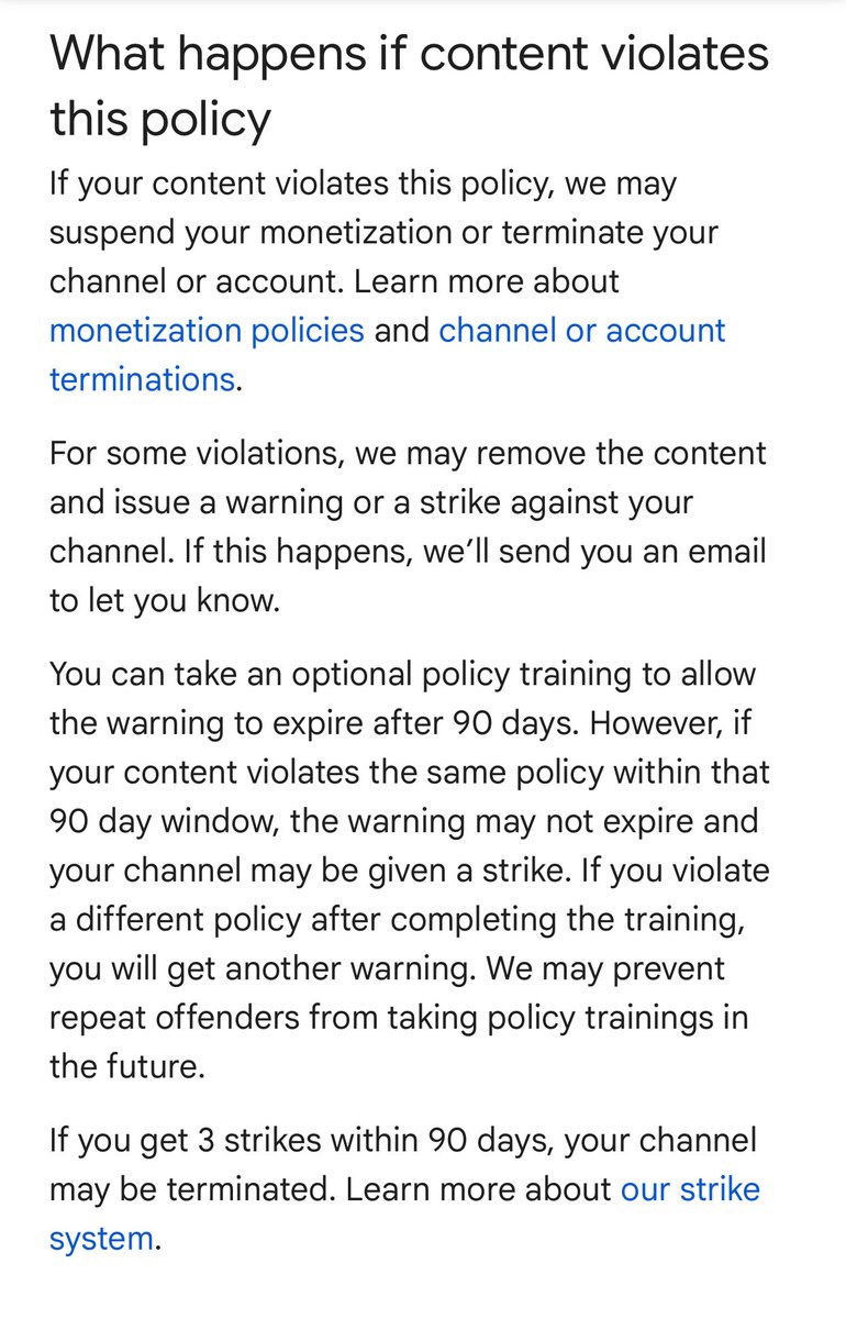 StreamGalactic's tweet image. Why is it that no one is getting this “90 day warning period” or “3 strikes” part of your policy? 

Maybe because it’s easier and more cost effective to let AI just blanket ban creators who’ve worked tirelessly at creating content for your platform without having to consider the…