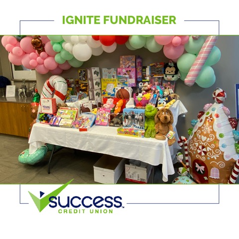 SuccessCU's tweet image. Success Credit Union was proud to collect toy and monetary donations for the Ignite Fundraiser, which provides toys, food, and supplies for children in Northeast Arkansas. Members and employees collected 104 toys and $1056.28 in donations. Thank you to everyone who contributed!