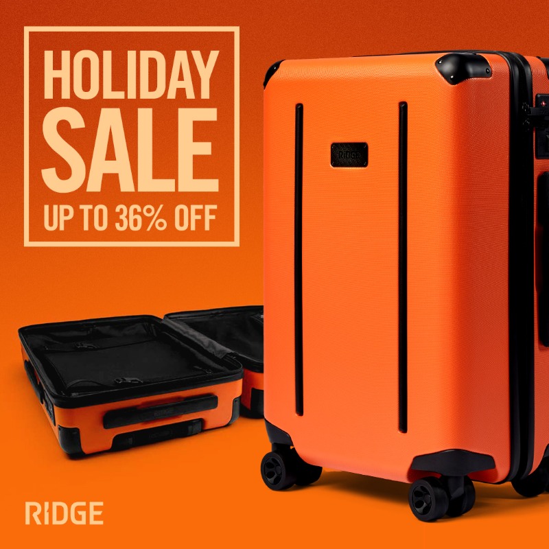 ridgewallet's tweet photo. Made with a 30% thicker shell than standard luggage - while still remaining lightweight, fully weatherproof, and backed by our lifetime warranty.