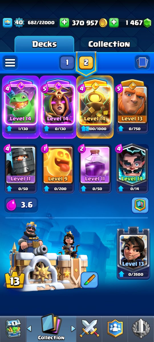 Hey <a href="/SirTagCR/">Code: SirTag</a> commented on your YouTube video. Here's my deck levels. I would like to do classic challenges etc but I'm not good enough to complete it etc. So I'm thinking of leveling up your deck you featured. (Except e Wiz of course).