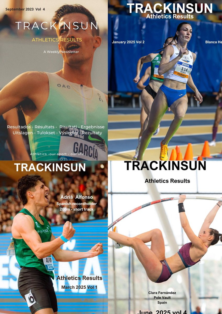 50 issues / year
more than 1.400 pages
deep track and field results worldwide
main results of European student-athletes in USA
followers in 64 countries
absolutely free