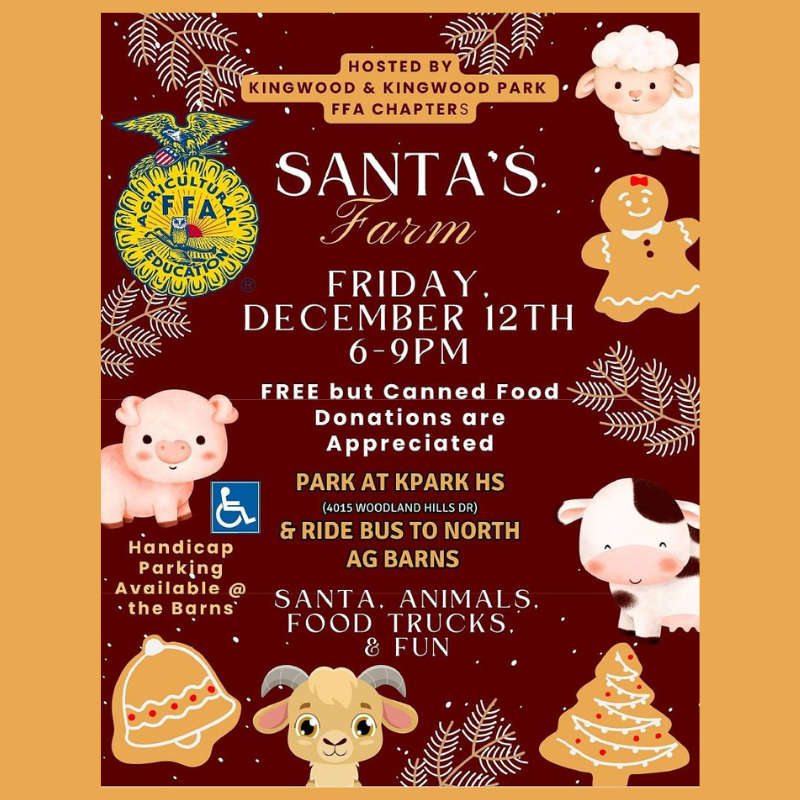 HumbleISD_DWE's tweet photo. Santa's Farm will be Friday, December 12th. https://t.co/wPsnn9TOC0