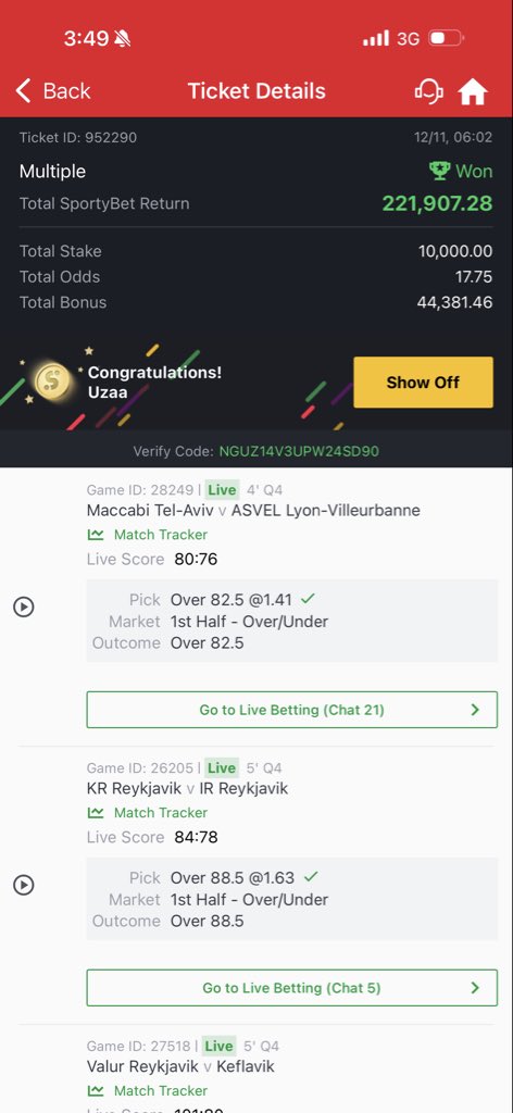 thekinguza's tweet photo. Edited your 21odds and won my 93odds 🤣❤️. Thanks @CHIZZY_BB 🙌🏽🥰 https://t.co/bP901mkE73