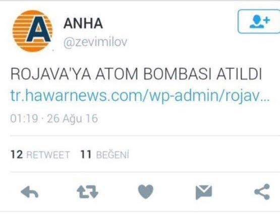 İlk çatışmada atacağı twit.